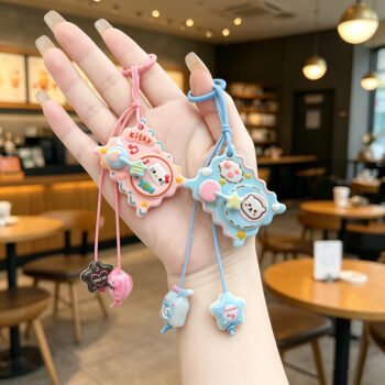 Original Painted Beaded Phone Chain Keychain, Backpack Camera Charm