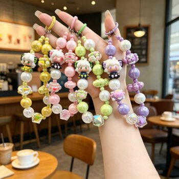 INS High‑Value Luo Xiaohei Mixed Bead Hand‑Painted Phone Chain DIY