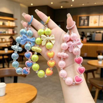 INS Bow Beaded Phone Chain, Girlish DIY Bag & Keychain Accessory