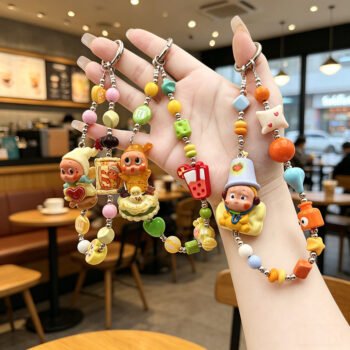 Handmade DIY Modified Star Figurine Beaded Phone Chain, Car Key Charm