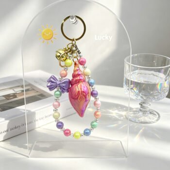 Minimalist Conch Beaded Key Pendant, Anti‑Lost Bow Bracelet
