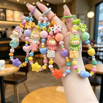 Live‑stream Hot Cartoon Beaded Phone Chain, Bag Keychain Pendant, Nice Small Gift