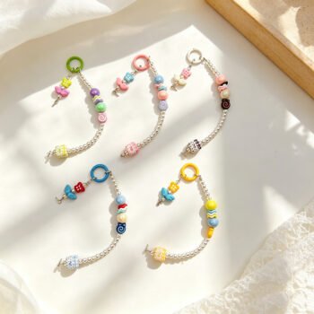 Colorful Dopamine DIY Star Bead Keychain Bag Pendant