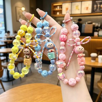 Cute Labubu Phone Chain, Spring Buckle Bag Charm Keychain
