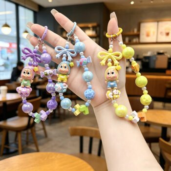 Pop Mart Star Bead Phone Chain, Live‑Stream Keychain Charm Gift