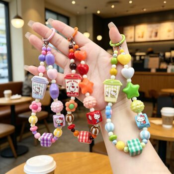 Dopamine Star Heart Beaded Phone Chain CCD Lanyard Keychain