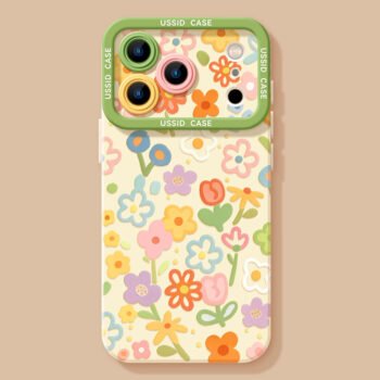 The Flower silicone phone case is compatible with the iPhone 15/16/17 series