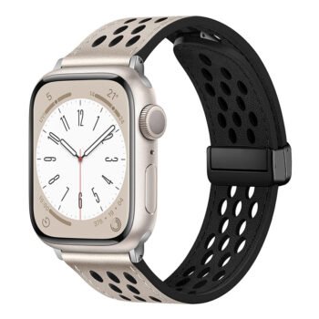 Compatible with Apple Watch straps: Apple Watch 1-11th generation, Ultra3, SE3 foldable cutout leather strap