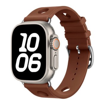 Compatible with the official Hermès perforated silicone watch strap for iPhone Watch S11/10/9/Ultra3/SE