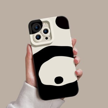 Silicone full-coverage shockproof Panda protective case, Panda iPhone 16/17