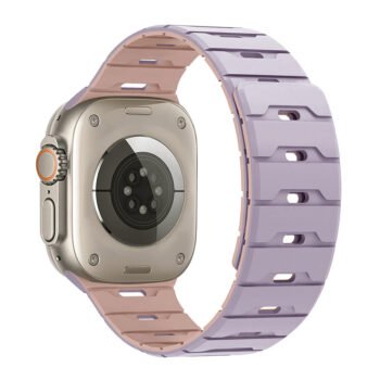 The Double Color Dragon Scale magnetic silicone watch strap is compatible with iPhone Watch1-11/Ultra3/SE3