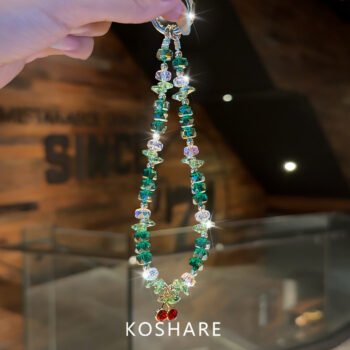 Luxury Qingying Manxia Rhinestone Phone Chain, Women Crystal HandCarry Charm