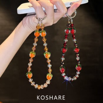 Luxury Shishi Shunli Colorful Rhinestone Phone Chain, Fresh Handheld Pendant