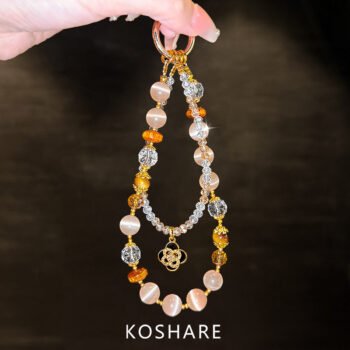 Luxury Rhinestone Crossbody Phone Chain, Crystal Bag Charm, Drop‑Proof Handheld Strap