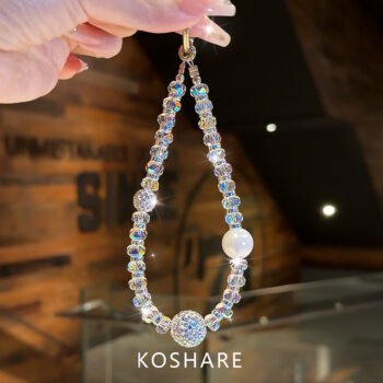 Luxury Flowing Rhinestone Pearl Phone Chain, Influencer HandCarry Bag Charm